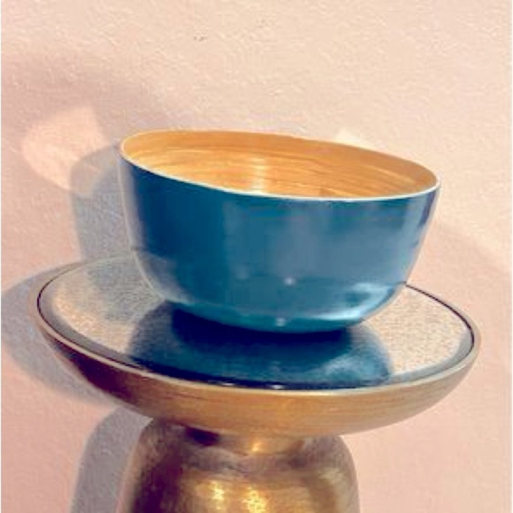 Teal & Bamboo Bowl